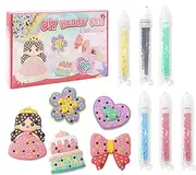 DIY Handmade Bead Diamonds Painting Craft Kit for Kids 5D DIY Diamond Art Stickers Kits for Kids ABS Bead Cute Stickers
