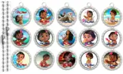 15 Baby Moana Silver Flat Bottle Cap Necklaces Set
