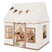 Costway Play Tent Castle Playhouse Indoor Toys w/Star Lights & Washable Mat Girls Boys Gifts Coffee