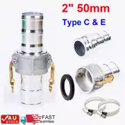 2inch BSP Camlock Type E C Aluminium Hose Fittings Fire Pump Hose Tail Barb 50mm