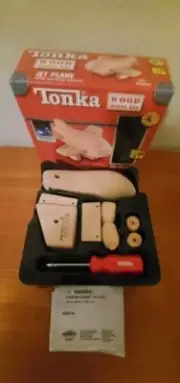 Vintage Tonka Wood Model Kit Jet Plane- Wooden-Craft- RARE-New, Open Box