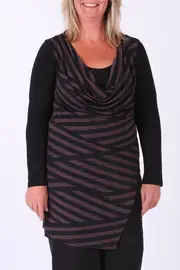 Tunic With Printed Overlay--FREE-DB41LW31