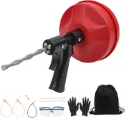 Drain Auger 35FT with Drill Attachment, Plumbing Snake for Sewer Sink Kitchen, M