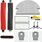 Replacement Accessories Compatible with Roborock S8 Pro Ultra Robot Vacuum Cleaner Spare Parts, 2 Main Brushes, 2 Side Brushes, 2 Hepa Filters, 2 Mop Pads, 2 Dust Bag, 1 Cleaning Brush