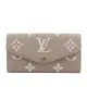 【Louis Vuitton】Monogram SARAH 壓紋粒面牛皮發財長夾(斑鳩灰/奶油白) M81049