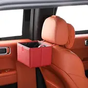 Qirc New Leak-Proof Car Trash Can, Universal Hanging Auto Garbage Bag, Multi-Use Organizer for Outdoor Traveling, Foldable Trash Bin for Truck, SUV, Home, Office (Red)
