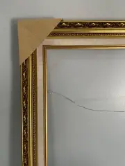 Gold Gilt Ornate Baroque Carved Wood Picture Frame w/ Linen Liner fits 16" x 20"