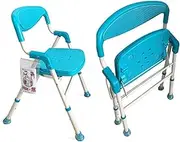 Bath Stools Shower Chair Adjustable Bench Bathtub Stool Seat with Antimicrobial Protection (Color : Blue)