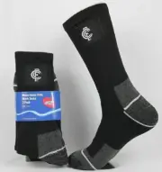 Carlton Blues Official AFL TradesWork Socks - 2 pairs Cotton/Polyester/ Elastane