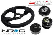 NRG 320mm Pilota Leather BK IN steering wheel w/130H Hub Gen2 Release BK Lock LB