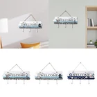 Painted Welcome Wall Mount Hooks Wall Mounted Coat Rack for Bedroom Hallway