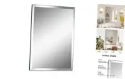 12"x16" Frameless Rectangle Wall Mirror with 1 inch Beveled Edge for Bathroom