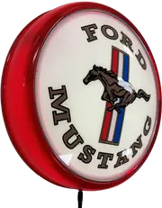Ford Mustang Pony Badge Bar Lighting Wall Sign Light Button Red