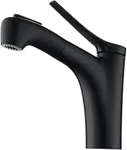Decaura WELS Bathroom Basin Mixer Tap with Pull-Out Spray Head 2-Function Brass Basin Faucet (Matt Black)
