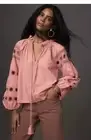 NWT Anthropologie Forever That Girl Long-Sleeve Peasant Blouse Top Pink 148$ M