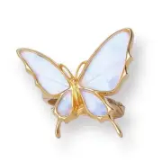 Morpho sulkowskyi Butterfly Wing Ring Silver 925 Resin OSFA Psyche Jewelry