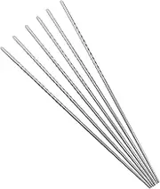 3 Pairs Extra Long Stainless Steel Chopsticks Set Reusable Nonskid Kitchen Utensils for Frying Hot Pot Cooking Noodles Dishwasher Safe Tableware Multi Functional Metal Chopsticks