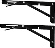 Veemoon 2Pcs Detachable No Drill Wall Mounted Folding Shelf Bracket Heavy Duty Space Saving Design for Floating Decorative Shelves for Spaces
