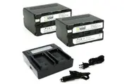Wasabi Power Battery (2-Pk) & Dual Charger for Sony NP-F950 NP-F960 NP-F970 F975