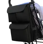Toddler Stroller Cup Holder, Stroller Hangable Storage Bag, Large Capacity Stroller Pouch, 54x34x28 cm, Convenient Stroller Storage Pouch for Pram, Pushchair, and Carriage with Cup Holder