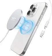 EXW Magnetic Wireless Charger, 15 W Fast Wireless Charger for magsafe, Compatible with iPhone 16/15/14/13/12 Series and AirPods 4/3/2/Pro/Pro 2 (White)