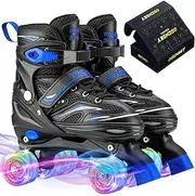 OBENSKY Adjustable Ice Skates for Kids Girls and Boys Soft Padding and Reinforced Ankle Support