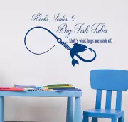 Infinity Symbol Wall Decals Hooks Scales and Big Fish Tales Quote Decal aa375