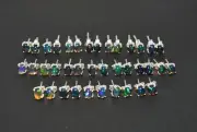 WHOLESALE 19PR 925 SOLIDSTERLING SILVER BLACK ETHIOPIAN OPAL STUD EARRING LOT E9