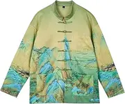 [Aoleaky] Traditional Chinese Style Shirt Print Hanfu Men Blouse Tang Suit Men Kung Fu Clothes Tops Cheongsam Coats