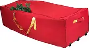 Simplify Christmas Storage Tree Bags and Ornament Storage Boxes, Multiple Sizes to Choose from, Holiday Red, Heavy Duty 600 Denier Polyester, 600 Denier Polyester, Red, 11FT Tree Bag with Wheels