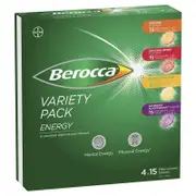 Berocca Energy Multivitamin Effervescent Tablets 60s (4x15 Variety Pack)