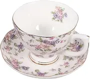 Ipetboom 1 Set Elegant Bone China Coffee Cup and Saucer Set with Tray Stylish Tableware for Home Office Restaurant Unique Design for Afternoon Tea Enjoyment Easy to Clean Coffee Cup Set