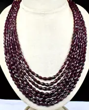 Natural Garnet Beads Fancy Faceted 7 L 917 Ct Gemstone Beaded Fashion Necklace