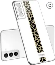Samsung s21 plus cover white cheetah strip