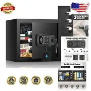 Compact Security Safe with Audible Alarm and Removable Shelf for Homes & Offices