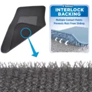 BDK Anti-Slip Patented Secure Interlocking Car Carpet Floor Mats Charcoal (for: Subaru)
