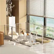 FIN 10PC XXL Clear Acrylic Dog Whelping Playpen Pet Whelping Pen Box w Fertility Mat