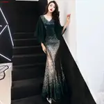 ₪晚禮服女新款魚尾亮片WEDDING DRESSES年會晚宴長款禮服裙