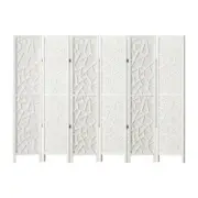 Artiss 6 Panel Clover Room Divider Screen Partition Privacy Wooden Stand White
