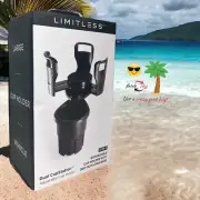 Limitless Dual Cup Station 2-in-1 Expandable Cup Holder with 360° Rotating Base