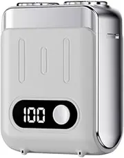 Veulrn Portable Electric Shaver Travel Trimmer with Digital Display Electric Beard Shaver Shaving Tool Travel Shaver Silver