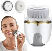 Comfortable Facial Cleansing Brush | Waterproof USB Charging Face Scrubber | Deep Cleaning Face Spin Brush with 3 Brush Heads for Men and Women, Ideal for Travel and Home