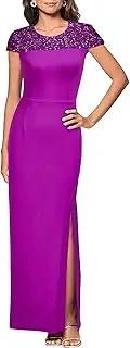 [REPHYLLIS] Women's Crewneck Wedding Guest Long Formal Dresses
