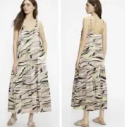 Ted Baker 1 (US 0-2)XS Warren Dusky Pink Zebra Printed Button Through Cami Dress