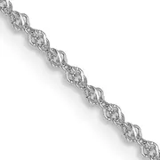 20 Inch 14K White Gold 1mm Sparkle Singapore Chain