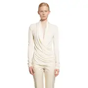 [TOTEME] Overlapped jersey top Beige