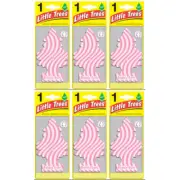 Little Trees Bubble Gum Hanging Air Fresheners for Car & Home, 6 Pcs