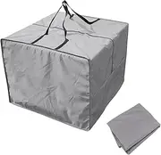 Patio Cushion Storage Bag Outdoor Garden Furniture Protective Bag with Durable Handles and Zipper Christmas Tree Square Storage Bag - 32" L x 32" W x 24" H (Grey)