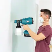 Cordless Portable HVLP Paint Sprayer Gun Powered by Bosch BAT 18V Battery