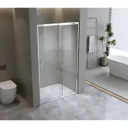 130-140cm Adjustable Wall to Wall Sliding Glass Shower Door in Chrome